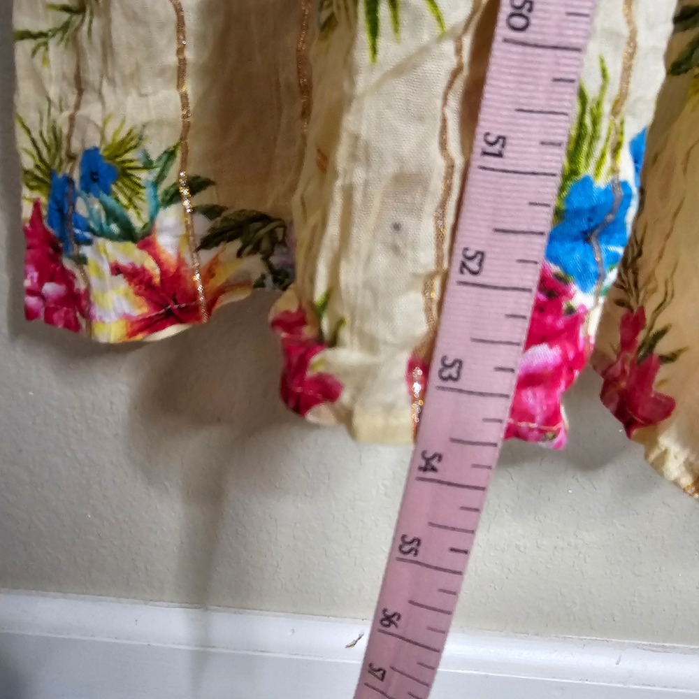 Boho Floral Cream Maxi Dress with Pink Trim - Picture 12 of 12